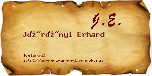 Járányi Erhard névjegykártya